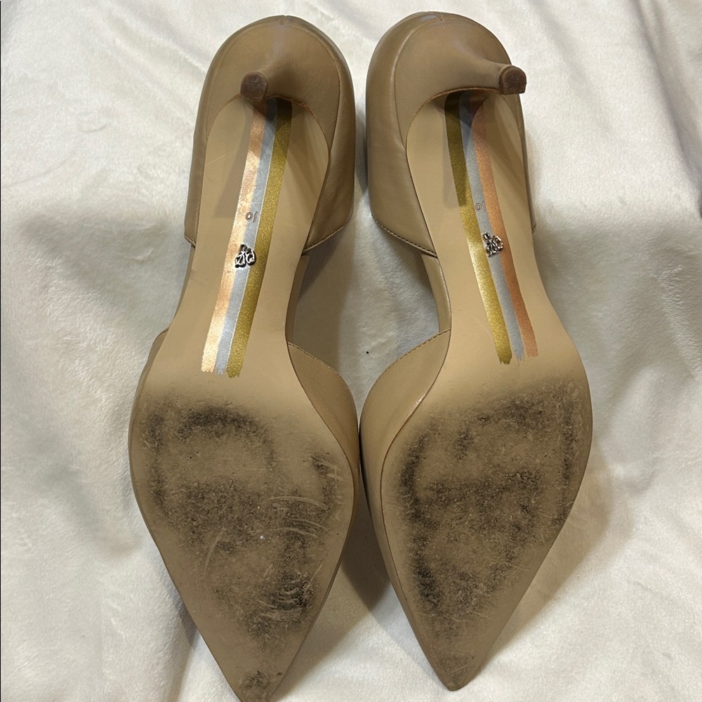 Sam Edelman Beige Pointed-Toe Heeled Pumps - Picture 4 of 4